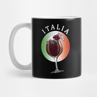 Glass of Italian Wine and Flag of Italy - Italia Mug